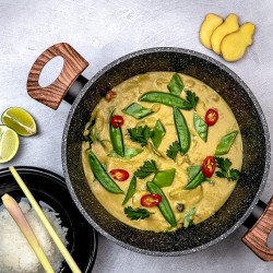 Westinghouse cacerola de aluminio forjado de 24 cm con tapa de vidrio antiaherente - WCCC0085024MBB