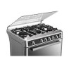 Midea Cocina a gas 30 pulgadas silver 6 quemadores capelo hierro fundido MGS30FS1BEABG