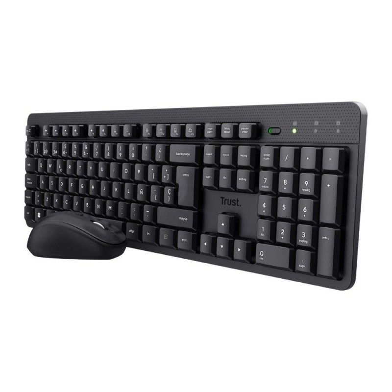 Trust combo teclado y mouse inalambrico silencioso  Ody II en ingles - 25018