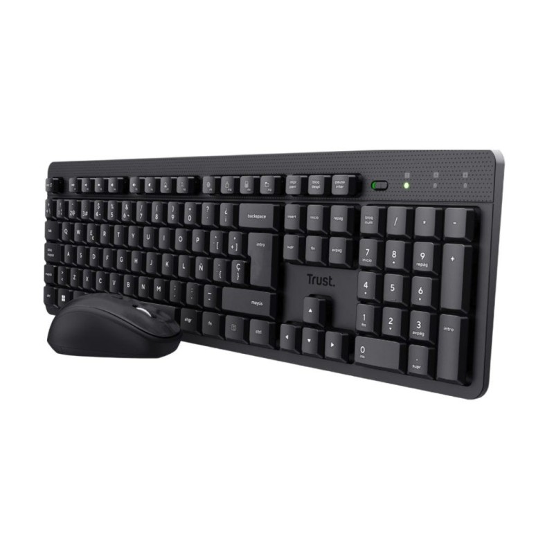 Trust combo de teclado y mouse inalámbricos y silenciosos ES ODY II - 25020