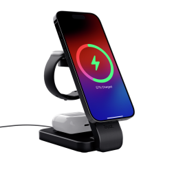 Trust soporte Viro de carga magnetico inalambrico 3 en 1 para iPhone, Apple Watch y AirPods - 25464