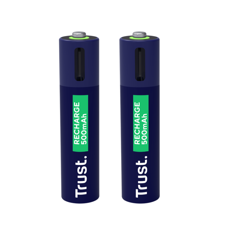 Trust pilas AAA recargables en USB-C azul - 25585