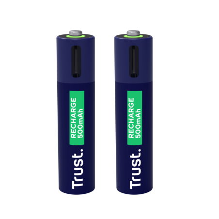 Trust pilas AAA recargables en USB-C azul - 25585