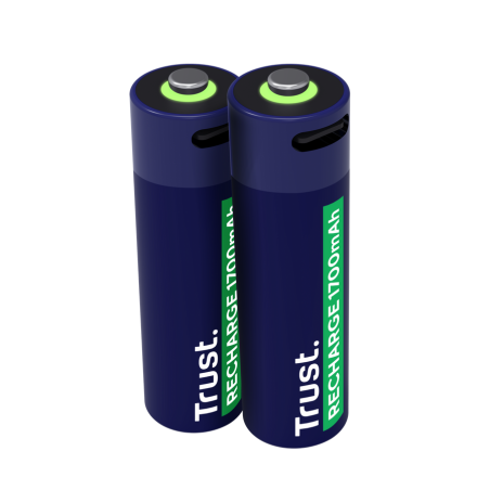 Trust pilas AA recargables en USB-C azul - 25584