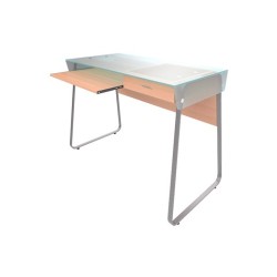 Xtech - Desk S Lvl XTF-CD197 - Escritorio para computadora con tope de vidrio  - Color: Sicomoro
