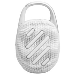 JBL Clip 5 - Altavoz - para uso portátil - inalámbrico - Bluetooth - controlado por aplicación - 7 vatios - blanco