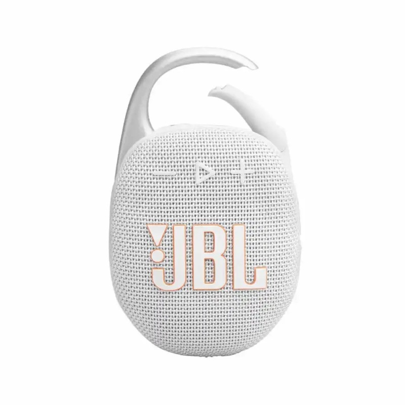 JBL Clip 5 - Altavoz - para uso portátil - inalámbrico - Bluetooth - controlado por aplicación - 7 vatios - blanco