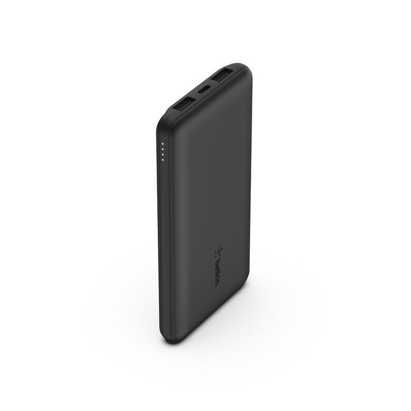 Belkin - Cargador portátil - 10000 mAh - 15 vatios - 3 conectores de salida (24 pin USB-C, 2 x USB) - negro