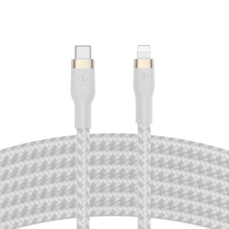 Belkin BoostCharge - Cable Lightning - 24 pin USB-C macho a Lightning macho - 3 m - blanco