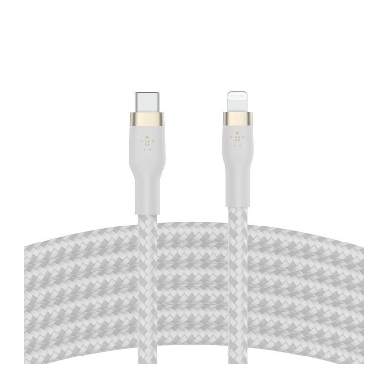 Belkin BoostCharge - Cable Lightning - 24 pin USB-C macho a Lightning macho - 2 m - blanco