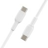 Belkin BoostCharge - Cable USB - 24 pin USB-C (M) a 24 pin USB-C (M) - 1 m - blanco