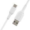 Belkin BoostCharge - Cable USB - 24 pin USB-C (M) a USB (M) - 1 m - blanco