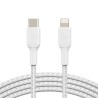 Belkin BoostCharge - Cable Lightning - 24 pin USB-C macho a Lightning macho - 1 m - blanco - suministro de potencia USB (18W)