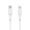 Belkin BoostCharge - Cable Lightning - 24 pin USB-C macho a Lightning macho - 1 m - blanco - suministro de potencia USB (18W)