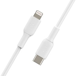 Belkin BoostCharge - Cable Lightning - 24 pin USB-C macho a Lightning macho - 1 m - blanco - suministro de potencia USB (18W)