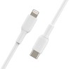 Belkin BoostCharge - Cable Lightning - 24 pin USB-C macho a Lightning macho - 1 m - blanco - suministro de potencia USB (18W)