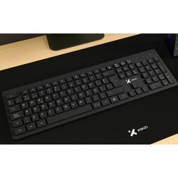 Xtech - MM Keyboard wls, mouse wls, mouse pad XL and USB 3.0 Hub Kit - Spanish - Wireless / Wired - 2.4 GHz / USB - Black - XTK-