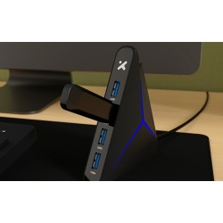 Xtech - MM Keyboard wls, mouse wls, mouse pad XL and USB 3.0 Hub Kit - Spanish - Wireless / Wired - 2.4 GHz / USB - Black - XTK-