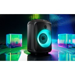 Xtech XTS-661 - Speaker - Black - SonicBloom Portable Wlss Speaker w lights and mic