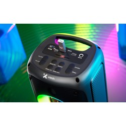 Xtech XTS-661 - Speaker - Black - SonicBloom Portable Wlss Speaker w lights and mic