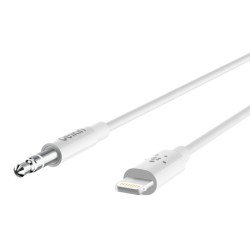 Belkin - Cable - Lightning/ Audio Aux  - Conecta iPhone  directo a salida 3.5mm - Blanco