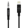 Belkin - Cable de Lightning a conector de auriculares - Lightning macho a mini-phone stereo 3.5 mm macho - 91.4 cm - negro