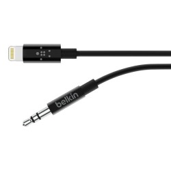 Belkin - Cable de Lightning a conector de auriculares - Lightning macho a mini-phone stereo 3.5 mm macho - 91.4 cm - negro