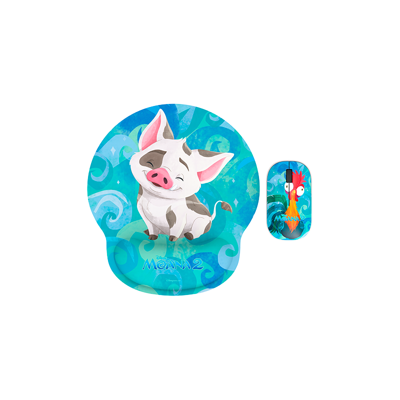 Xtech - XTM-DKT4MO - Mouse and mouse pad kit - 2.4 GHz - Wireless - Moana 2 KT4MO - Disney Moana 2 Pua and Hei Hei