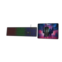 Xtech - Keyboard, mouse and mouse pad - Wired - Spanish - USB - Black - Gaming XTK-535S