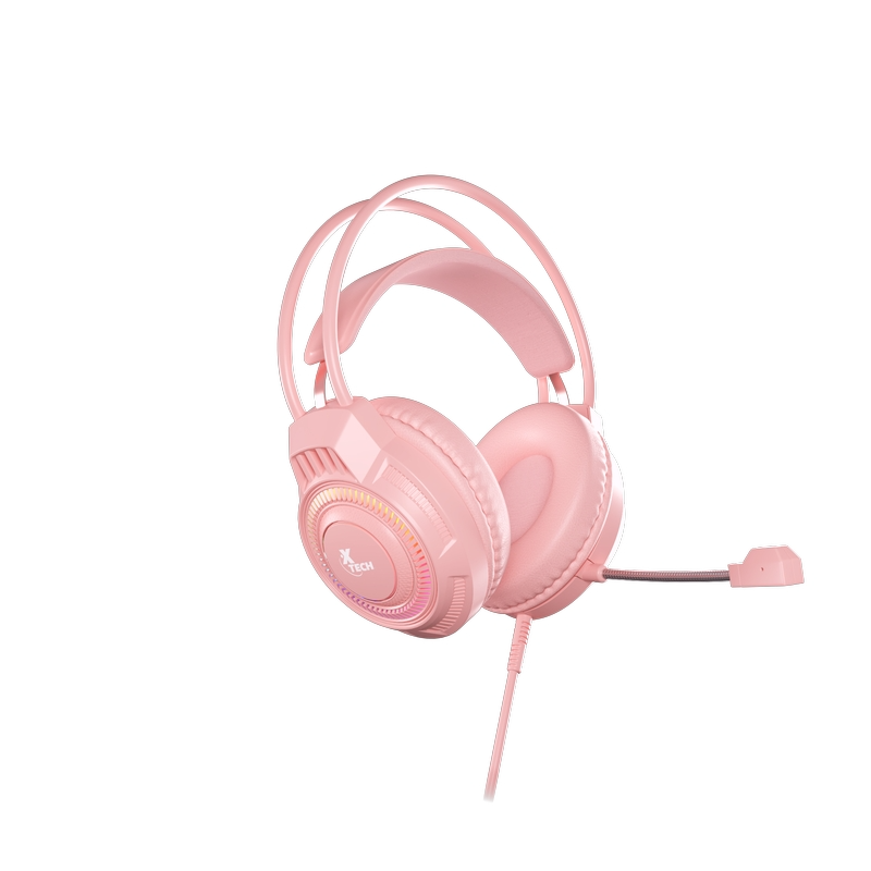 Xtech - XTH-564 - Headset - Para Computer / Para Game console - Wired - 3.5mm+USB Pink