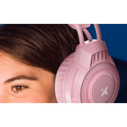 Xtech - XTH-564 - Headset - Para Computer / Para Game console - Wired - 3.5mm+USB Pink