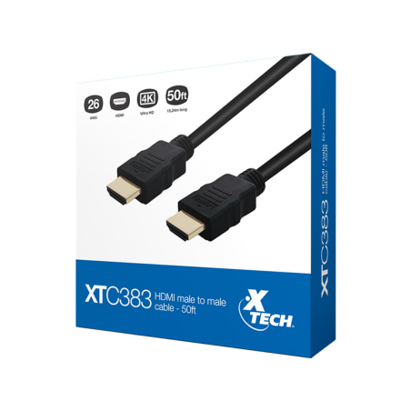 Xtech - Video / audio cable - HDMI - HDMI - 50ft-m/m-XTC-383