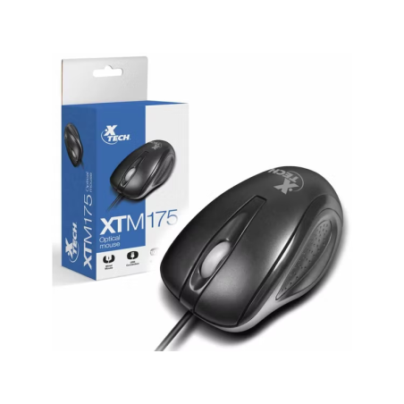 XTech XTM-175  - Ratón - USB - Cableado - Negro - Optico
