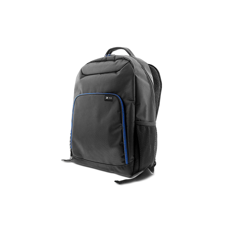Xtech XTB-211 Mochila para laptop- 15.6" -  Poliéster -  Color Negro con detalles en azul - Bolsillo frontal para accesorios con