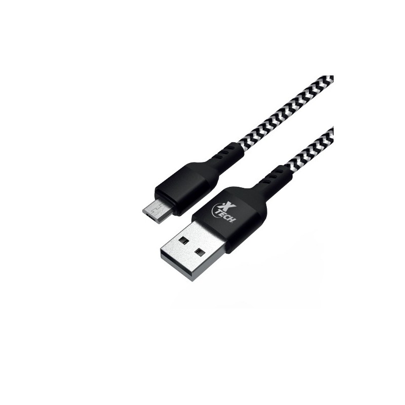 Xtech - USB cable - 4 pin USB Type A - 5 pin Micro-USB Type B - 1.8 m - Black & white - Braided XTC-366