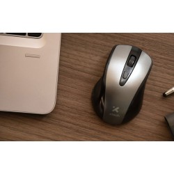 Xtech - XTM-315GY - Mouse - 2.4 GHz - Wireless - Aluminum gray - 4-button 1600dpi