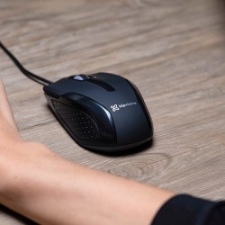 Klip Xtreme KMO-120BK - Ratón - diestro y zurdo - óptico - 3 botones - cableado - USB - negro