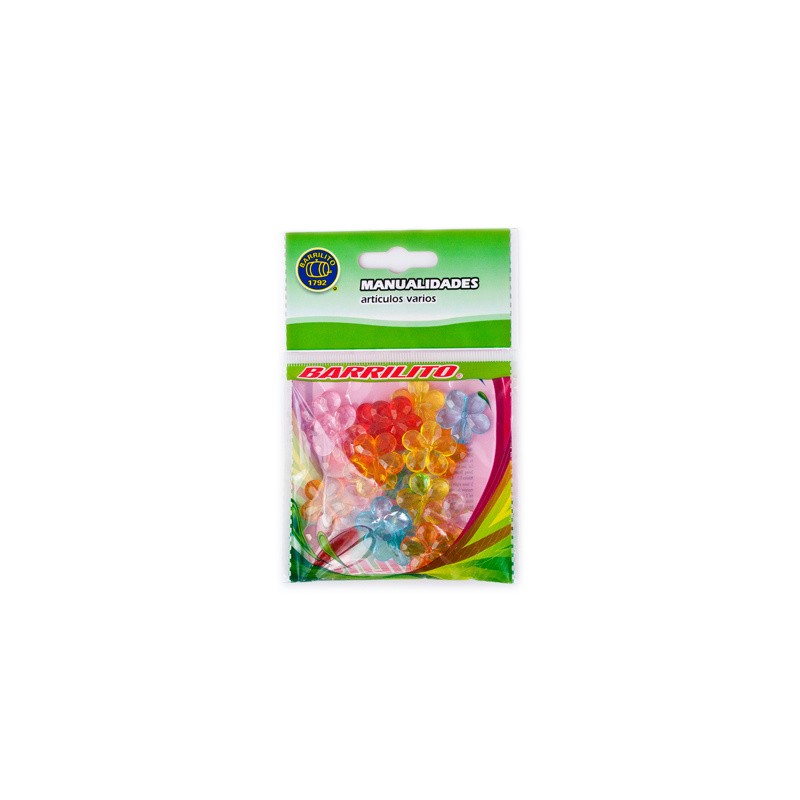 Barrilito accesorios de acrilico flores aa002 20 mm. 20 piezas