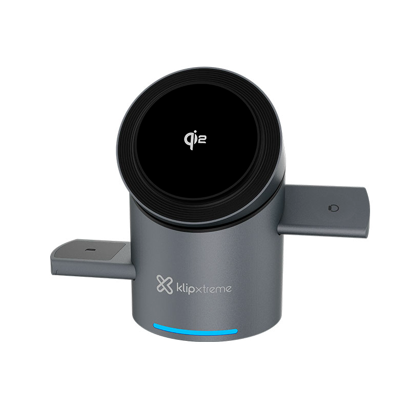 Klip Xtreme - Charging stand / battery charger - 15 Watt - 24 pin USB-C - Cellular phone / Wireless earbuds / Apple AirPods / Ap