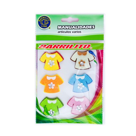 Barrilito calcomania de fieltro fs090 ropa 6 piezas