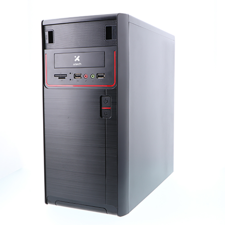 Xtech - Desktop - Micro ATX - All black - pc case 600W ps logo