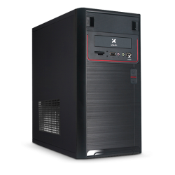 Xtech - Desktop - Micro ATX - All black - pc case 600W ps logo