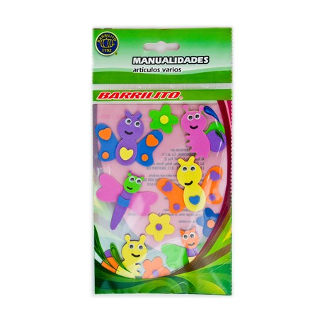 Barrilito calcomania de foamy mariposas y flores fs008